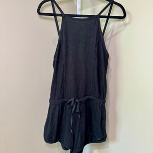 Trina Turk Recreation Black Drawstring Waist Romper US S